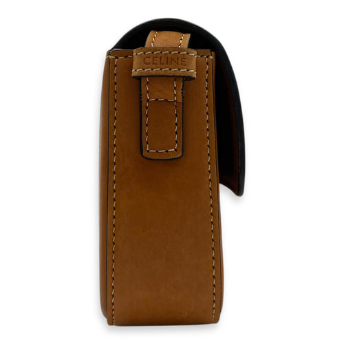 Claude Triomphe Shoulder Bag Brown in Calfskin, Gold hardware