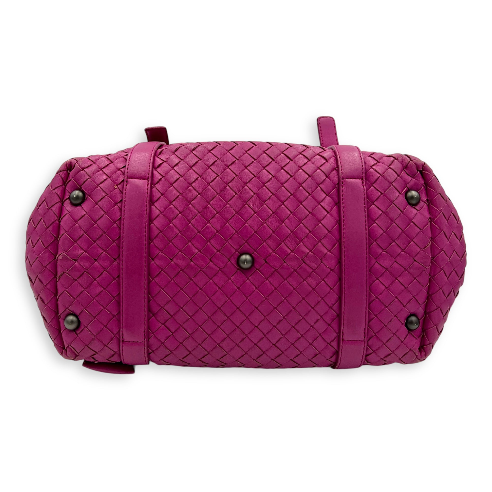 Intrecciato Boston Pink in Nappa Leather, Gunmetal hardware