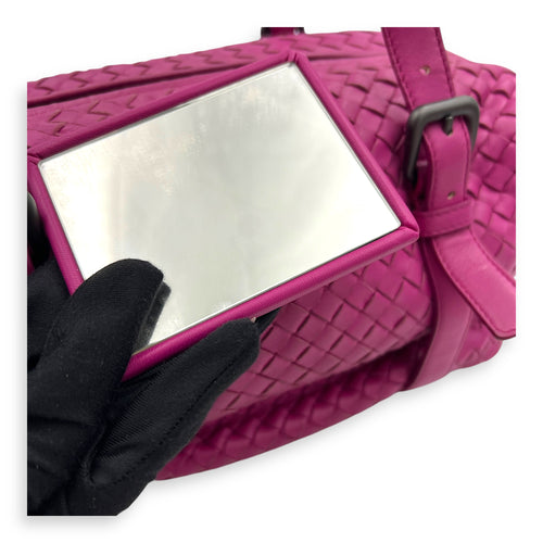 Intrecciato Boston Pink in Nappa Leather, Gunmetal hardware