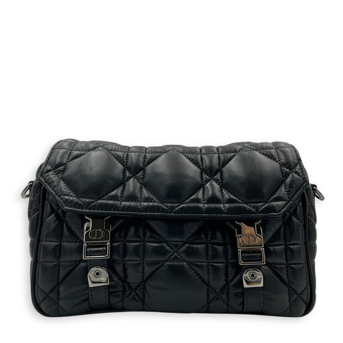 Diorcamp Crossbody Bag Black in Calfskin, Gunmetal hardware