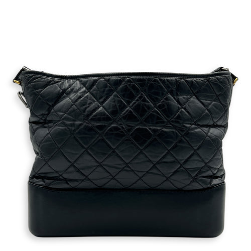 Gabrielle Shoulder Bag Black in Calfskin, Mixed hardware