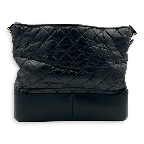 Gabrielle Shoulder Bag Black in Calfskin, Mixed hardware