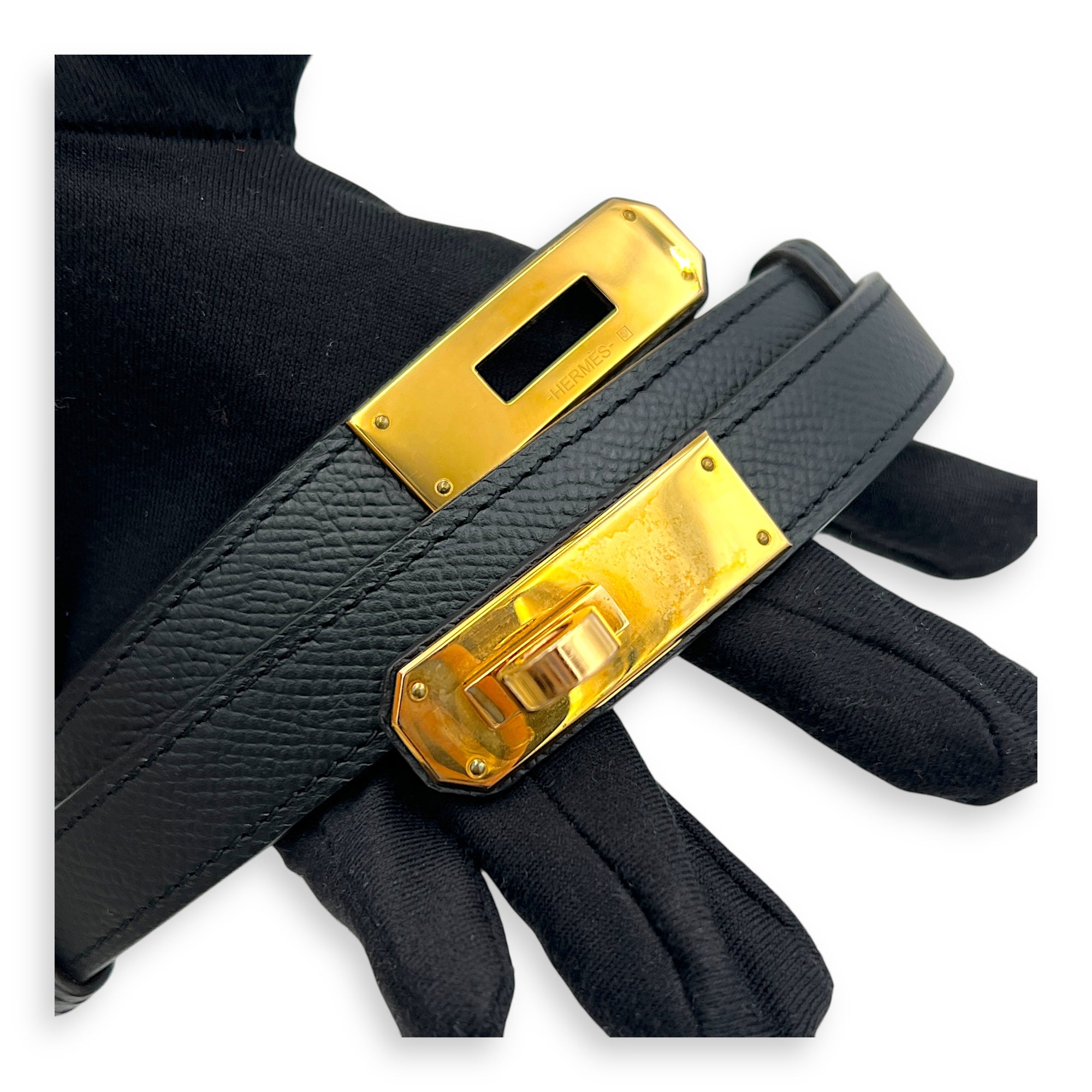 Kelly Black in Epsom, Gold hardware
