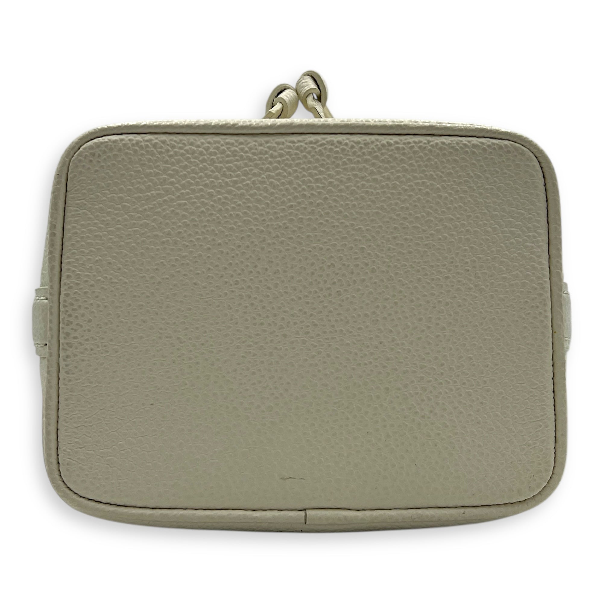 Noe Nano Bubble Tea Lilac/White Bucket Bag in Empreinte Leather, Gold hardware