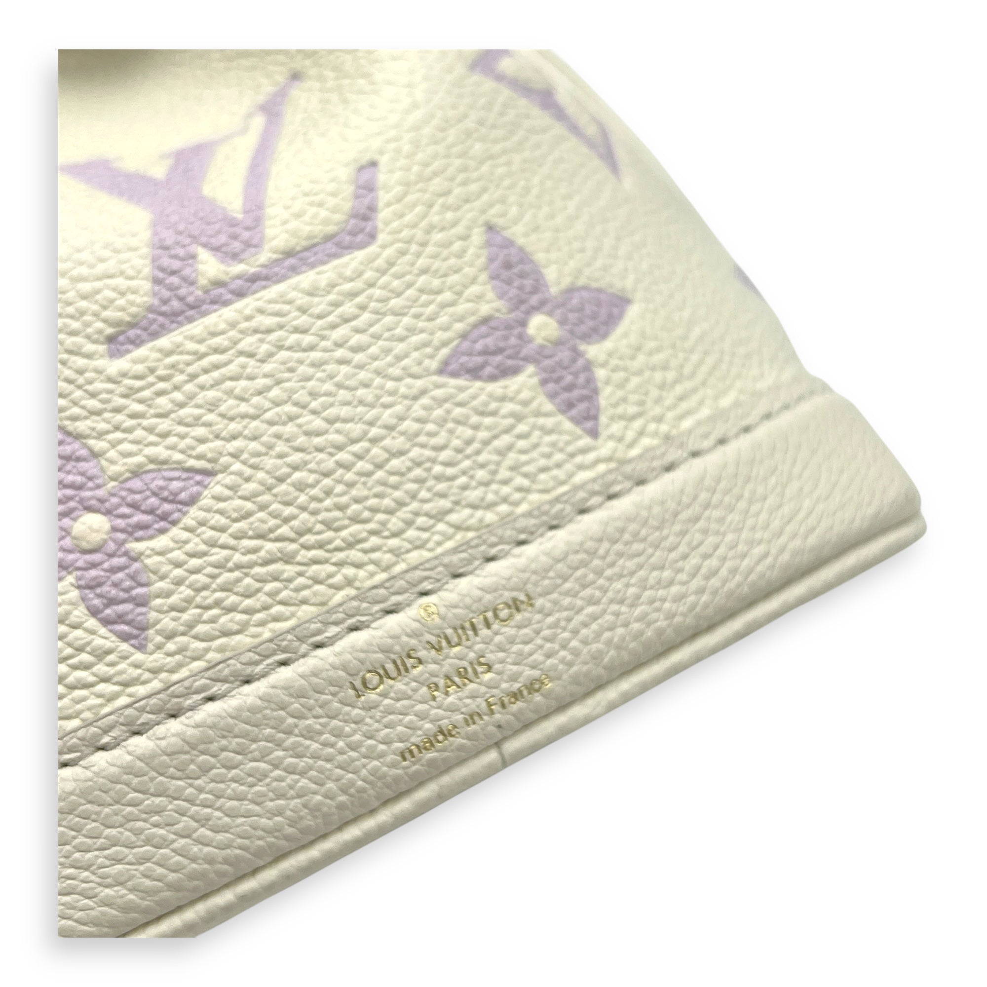 Noe Nano Bubble Tea Lilac/White Bucket Bag in Empreinte Leather, Gold hardware