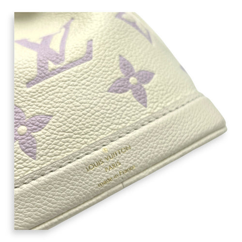 Noe Nano Bubble Tea Lilac/White Bucket Bag in Empreinte Leather, Gold hardware