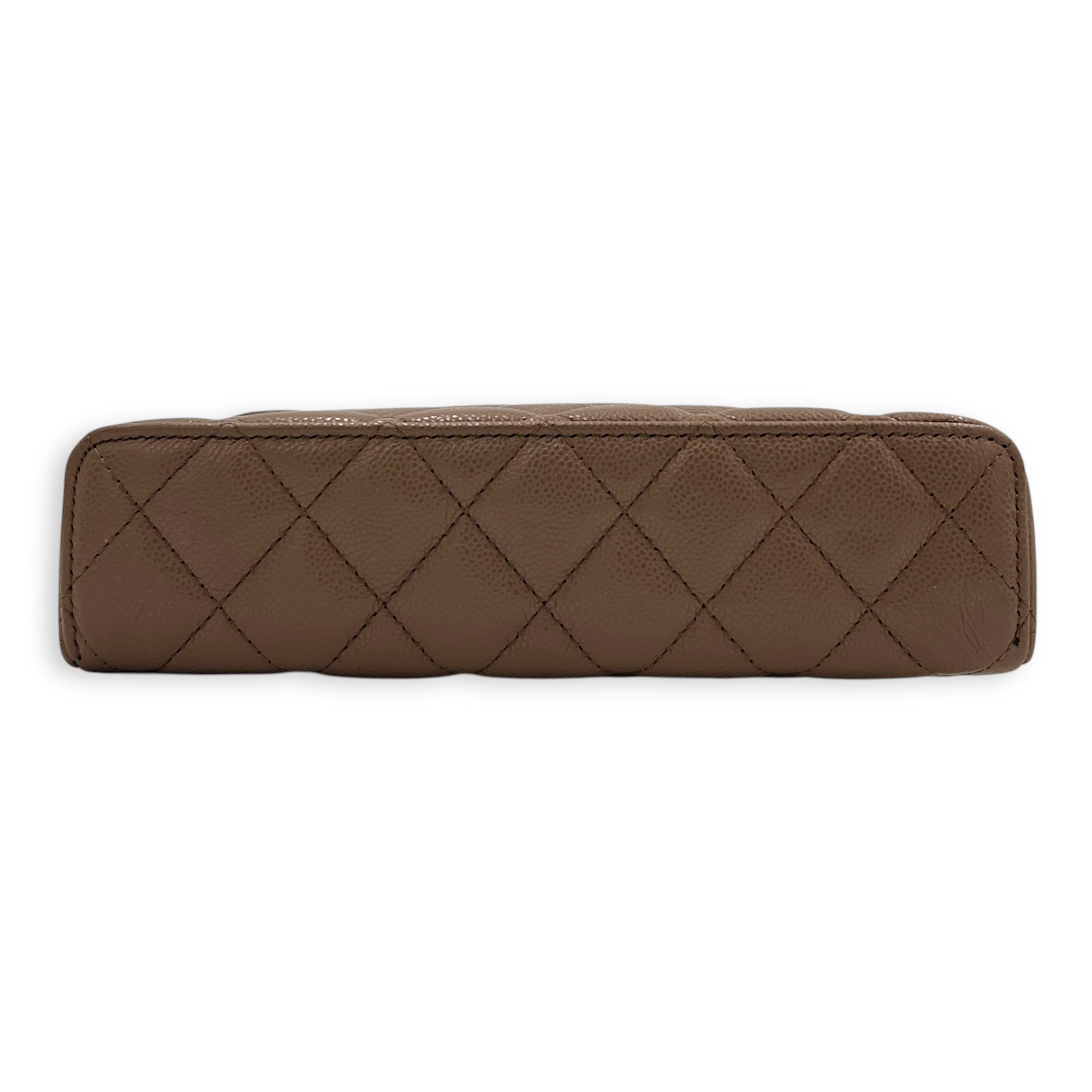 26S CC Vanity Bag Brown in Caviar Leather, Gold hardware