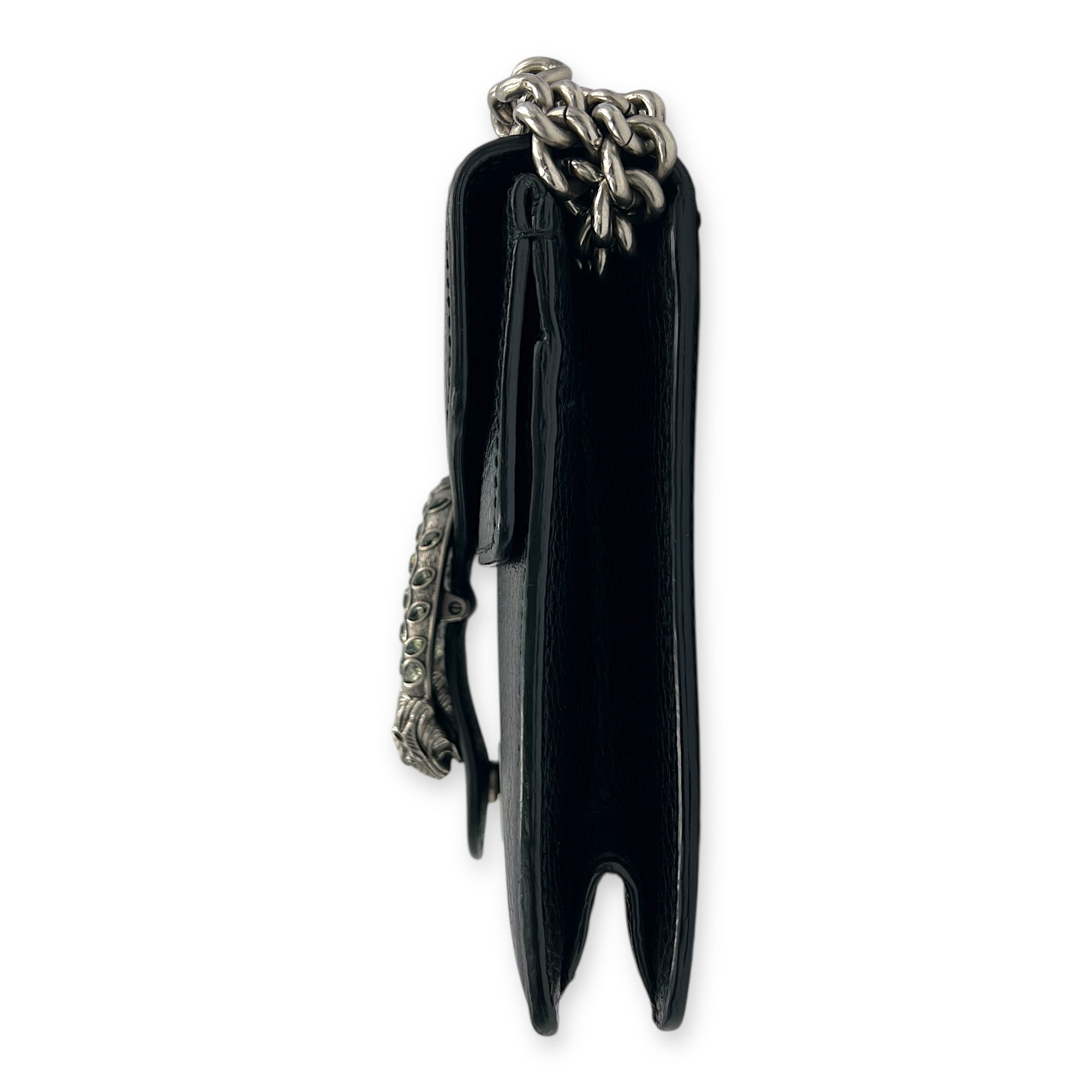 Dionysus Shoulder Bag Mini Black in Calfskin, Silver hardware