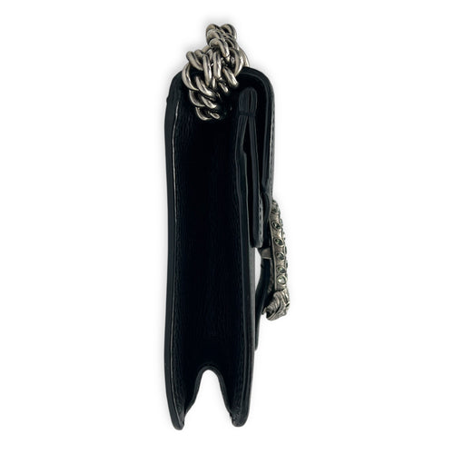 Dionysus Shoulder Bag Mini Black in Calfskin, Silver hardware