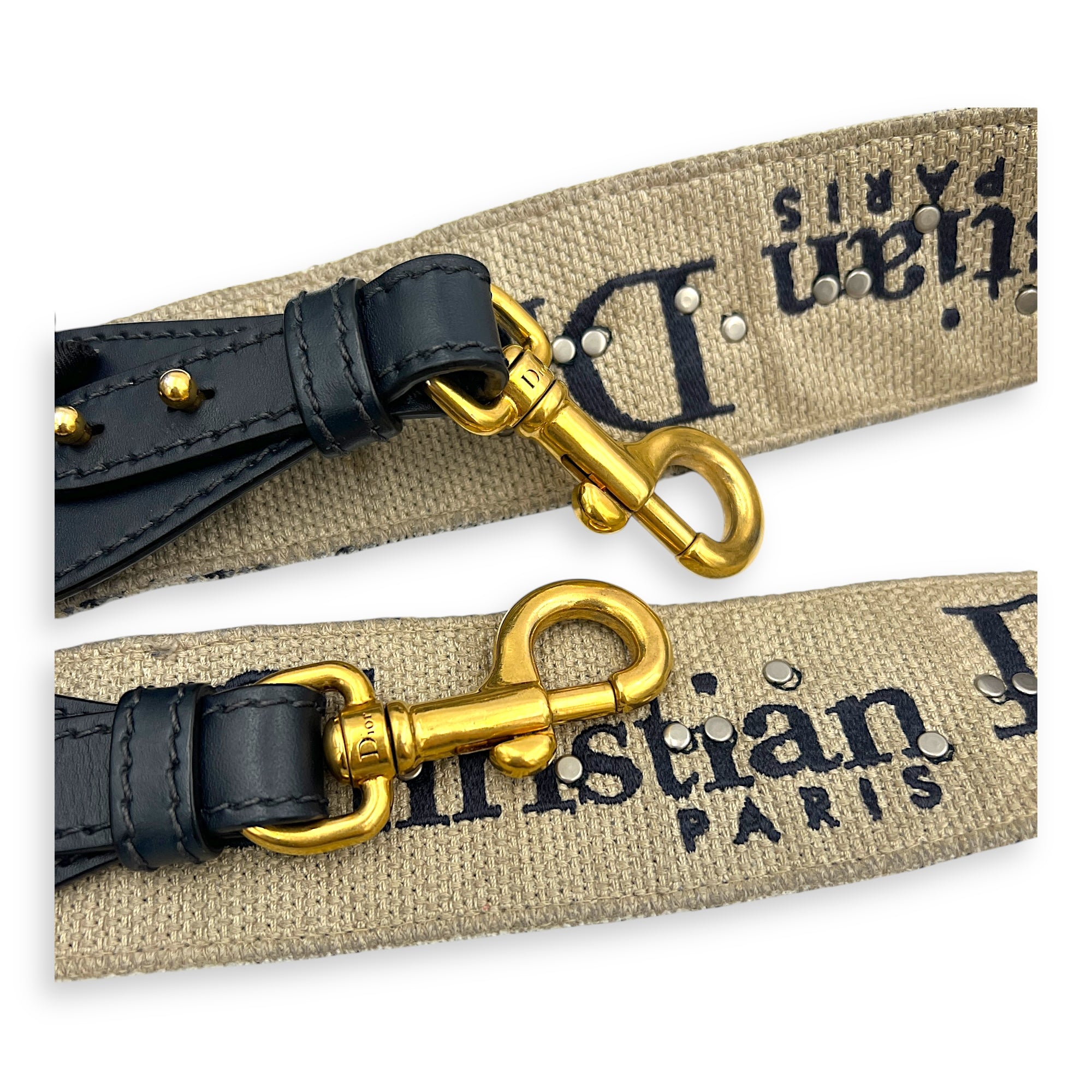 Saddle Shoulder Bag Blue in Canvas, Gold hardware