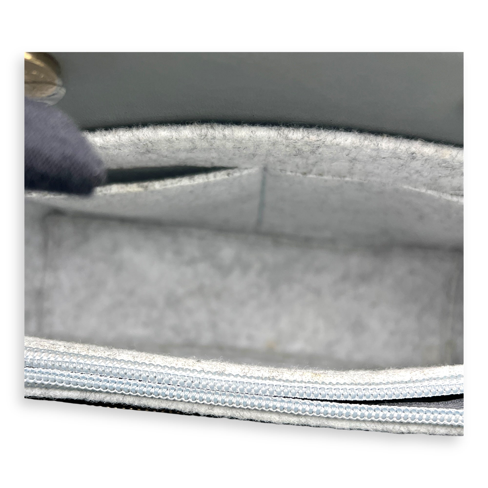 Lady Dior Top Handle Bag Small Grey in Lambskin, Gold hardware