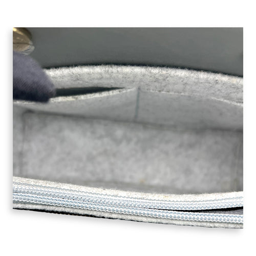 Lady Dior Top Handle Bag Small Grey in Lambskin, Gold hardware