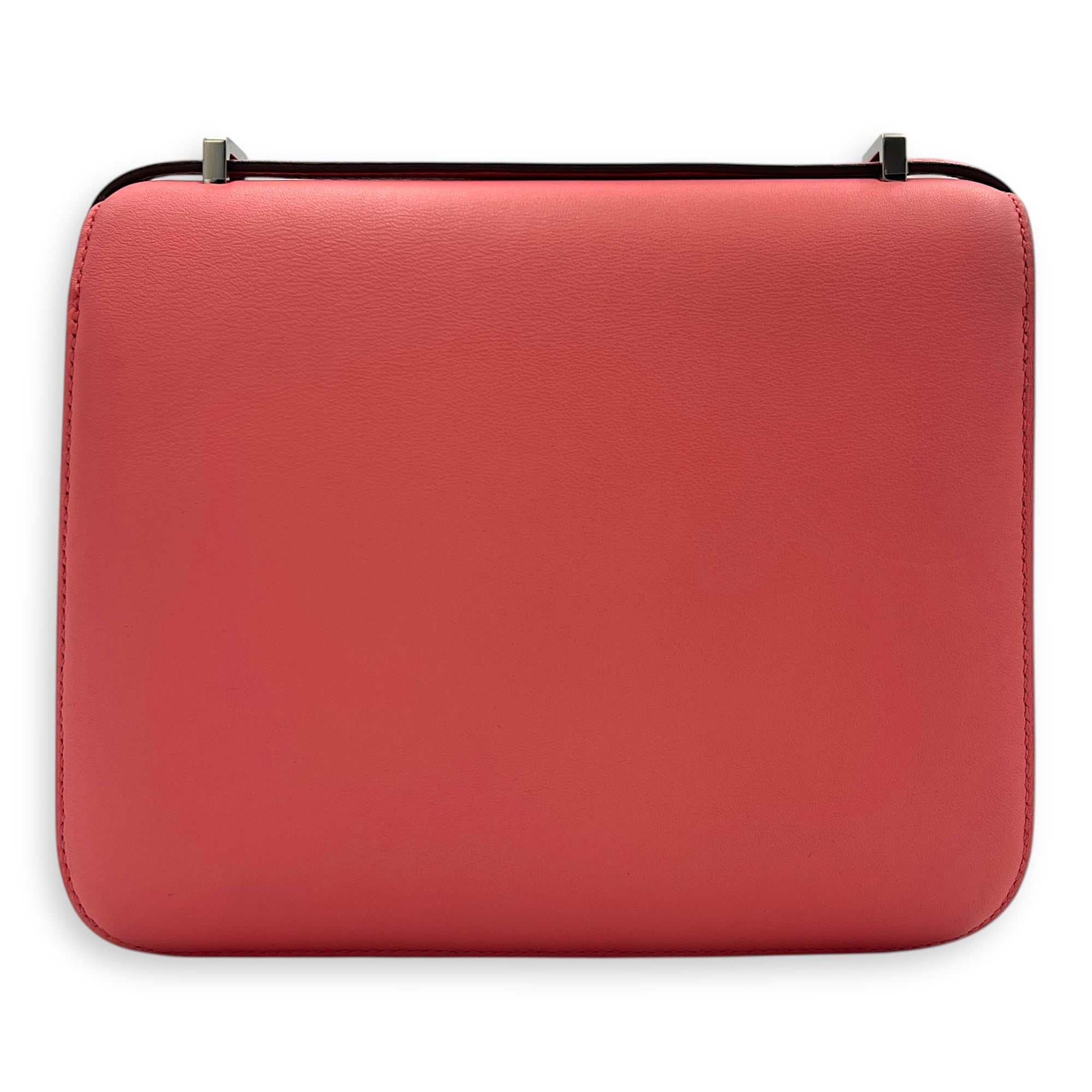 Constance 18 Rose D'Ete Shoulder Bag in Swift, Palladium hardware