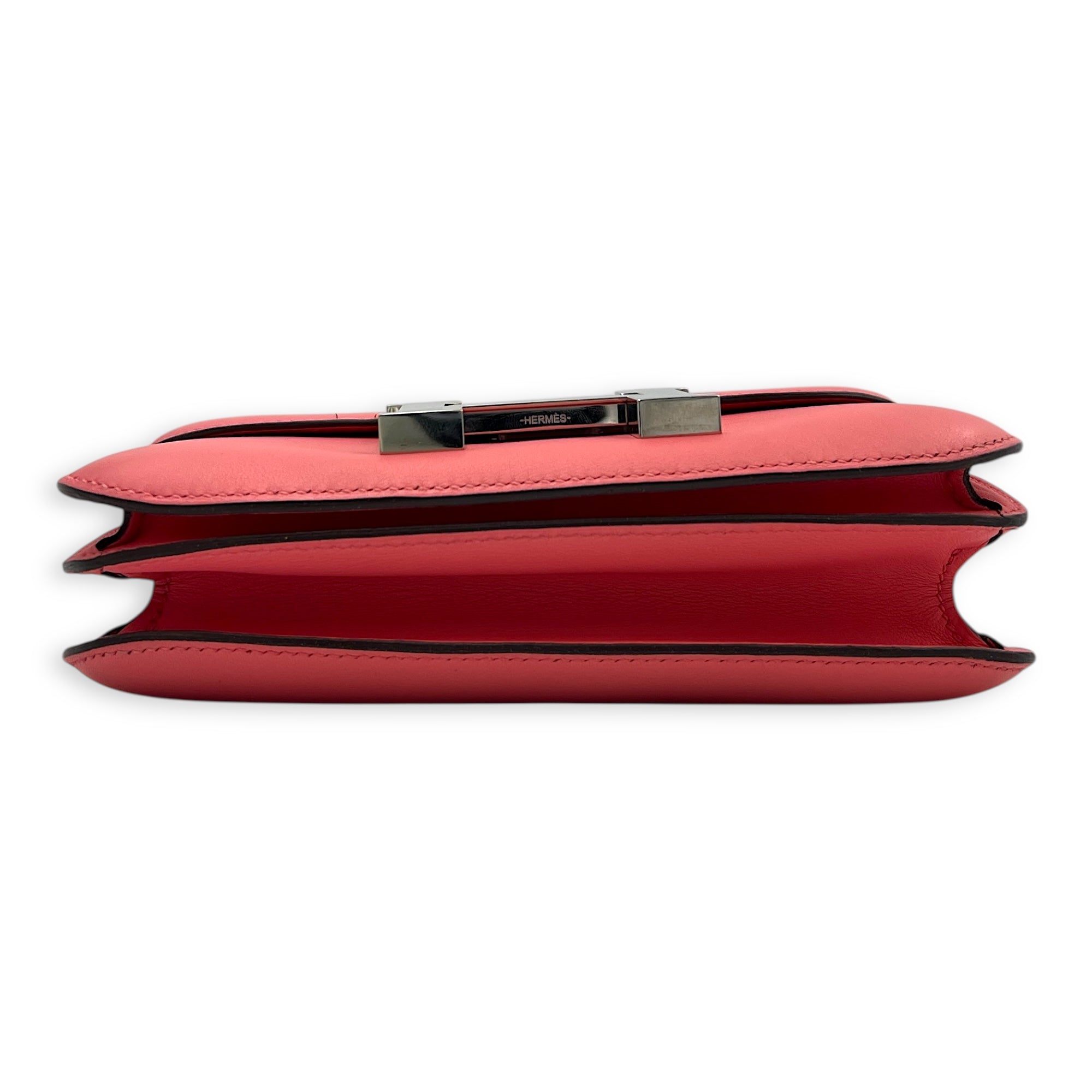 Constance 18 Rose D'Ete Shoulder Bag in Swift, Palladium hardware