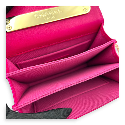 Paris Le19M Flap Pink Top Handle Bag in Lambskin, Gold hardware