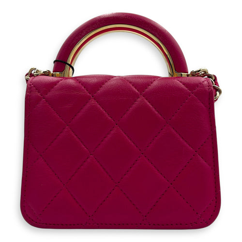 Paris Le19M Flap Pink Top Handle Bag in Lambskin, Gold hardware
