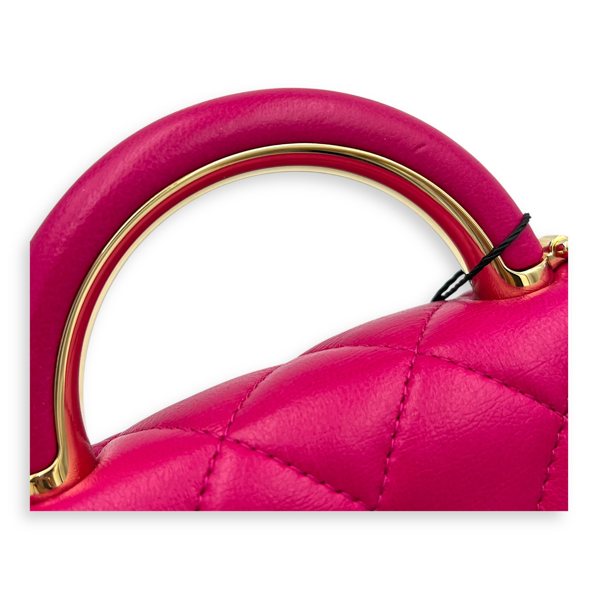 Paris Le19M Flap Pink Top Handle Bag in Lambskin, Gold hardware