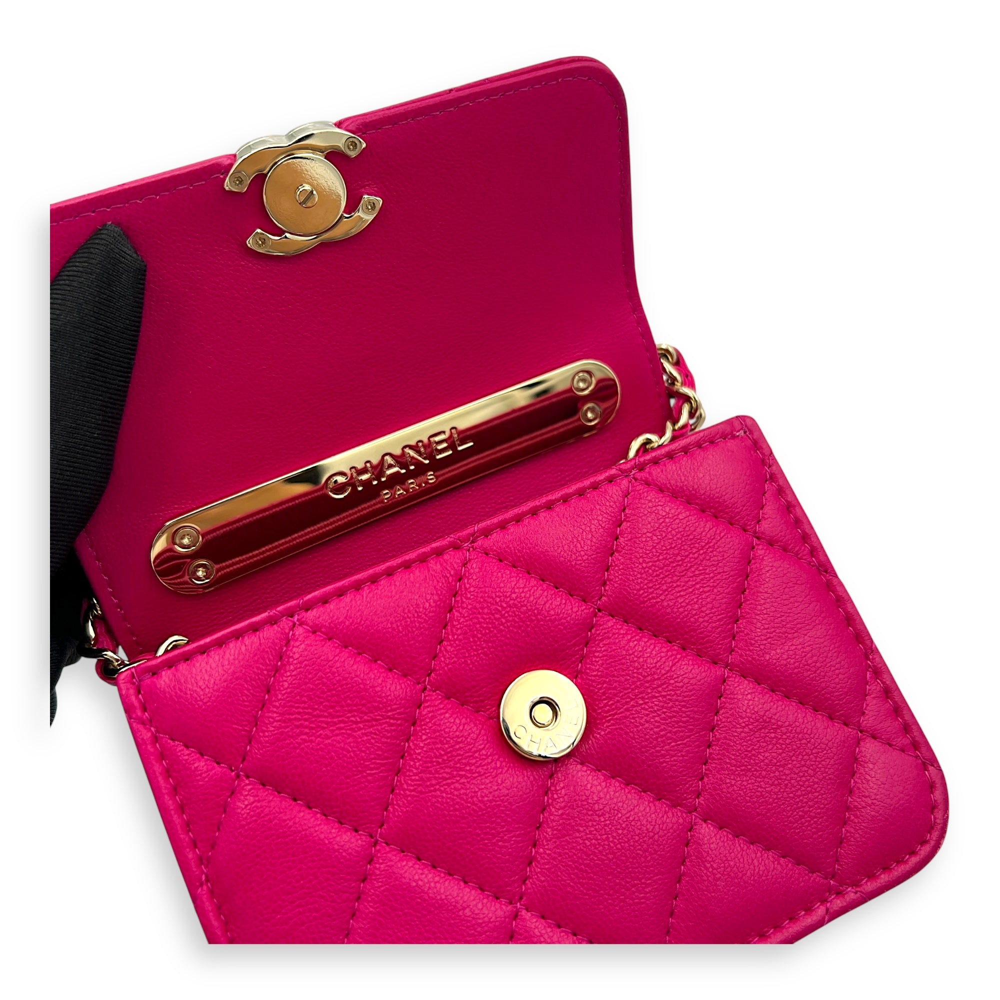 Paris Le19M Flap Pink Top Handle Bag in Lambskin, Gold hardware