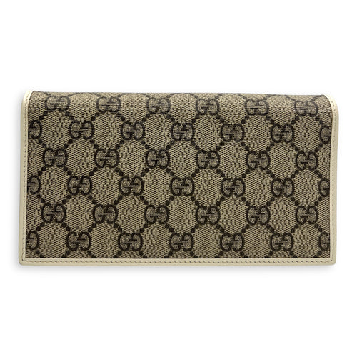 Horsebit 1955 Wallet On Chain Grey in Coated Canvas, Gold hardware