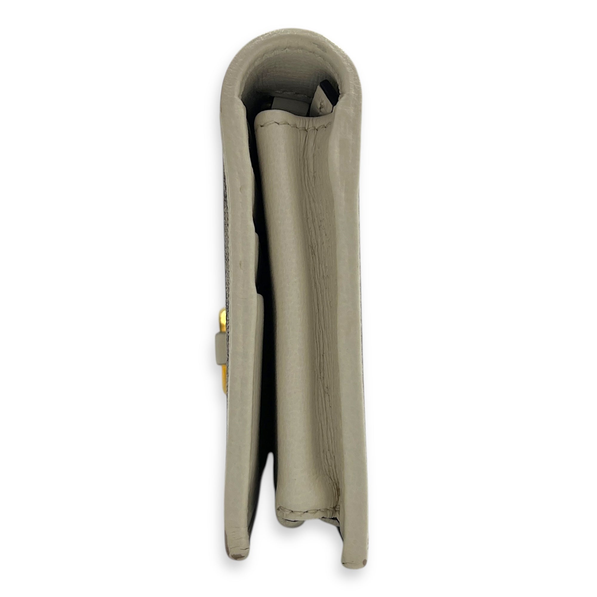Horsebit 1955 Wallet On Chain Grey in Coated Canvas, Gold hardware