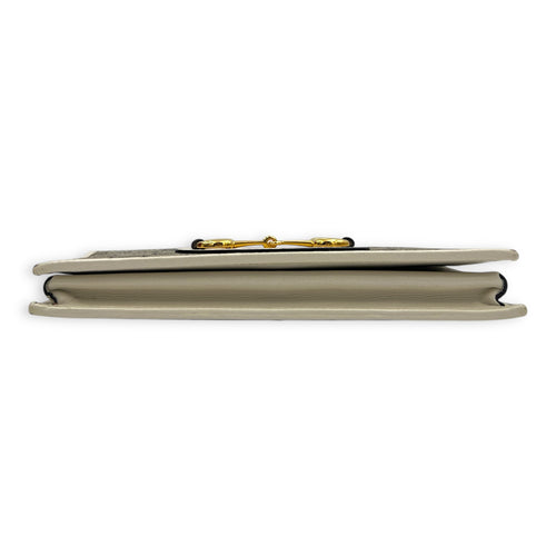 Horsebit 1955 Wallet On Chain Grey in Coated Canvas, Gold hardware