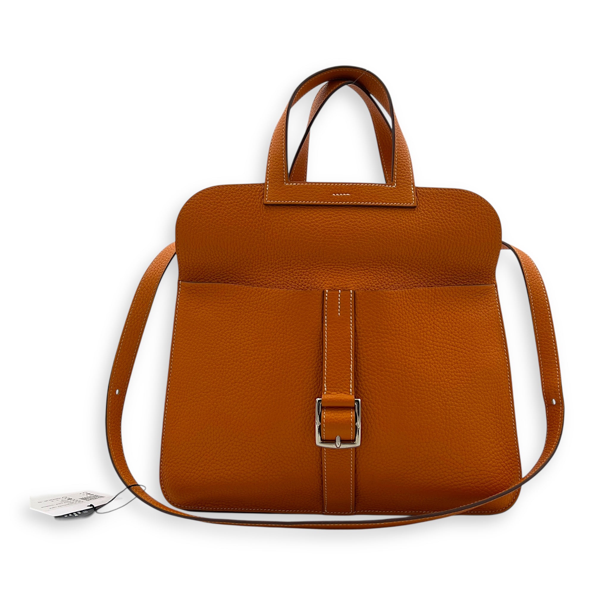 Halzan Orange in Calfskin, Palladium hardware