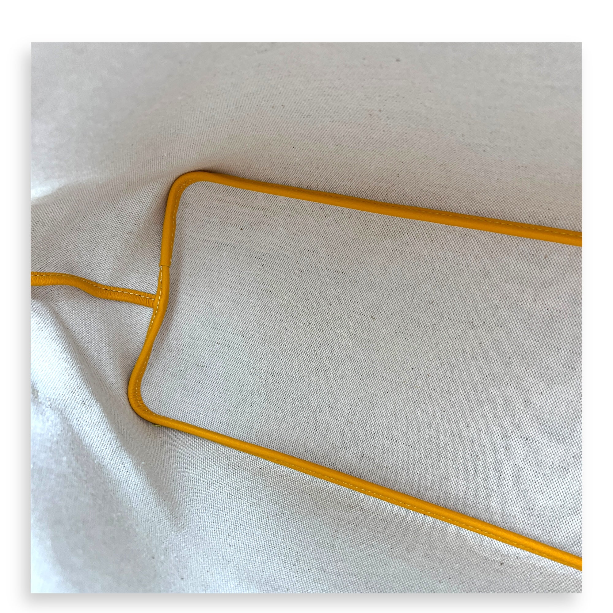 Sac Chien Shoulder Bag Yellow in Coated Canvas, Silver hardware