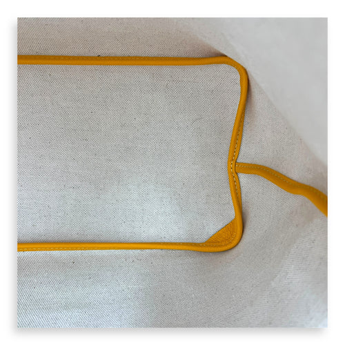 Sac Chien Shoulder Bag Yellow in Coated Canvas, Silver hardware