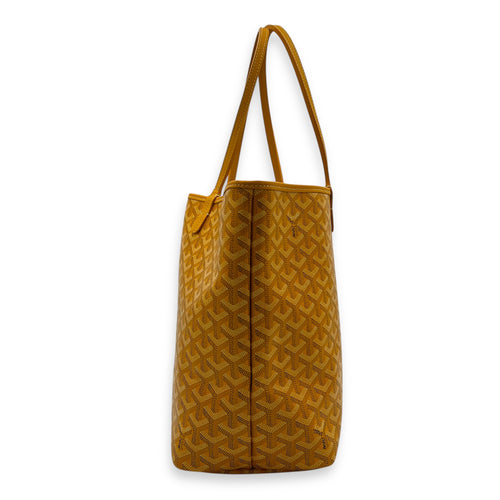 Sac Chien Shoulder Bag Yellow in Coated Canvas, Silver hardware
