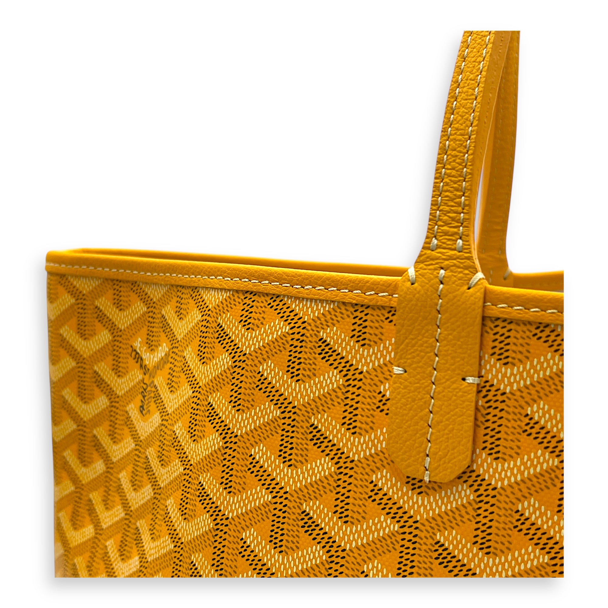 Sac Chien Shoulder Bag Yellow in Coated Canvas, Silver hardware