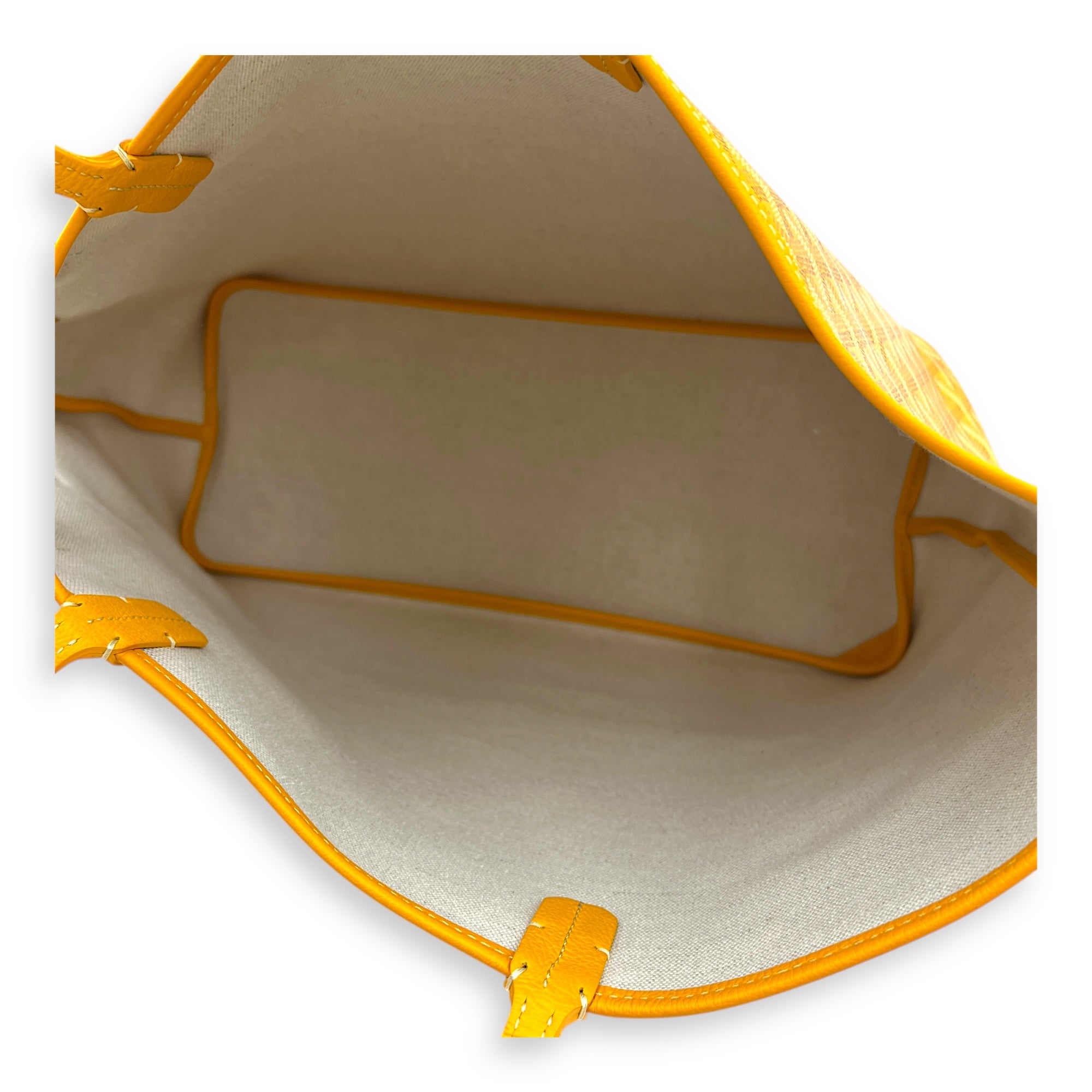Sac Chien Shoulder Bag Yellow in Coated Canvas, Silver hardware