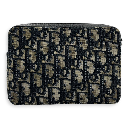 Oblique Blue Messenger in Canvas, Silver hardware