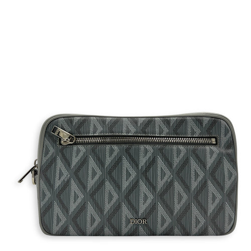 Others Clutch Grey in Calfskin, Silver hardware