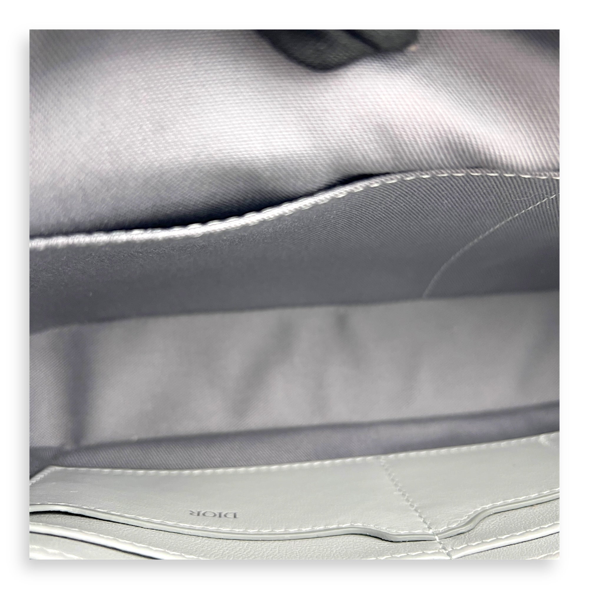 Others Clutch Grey in Calfskin, Silver hardware