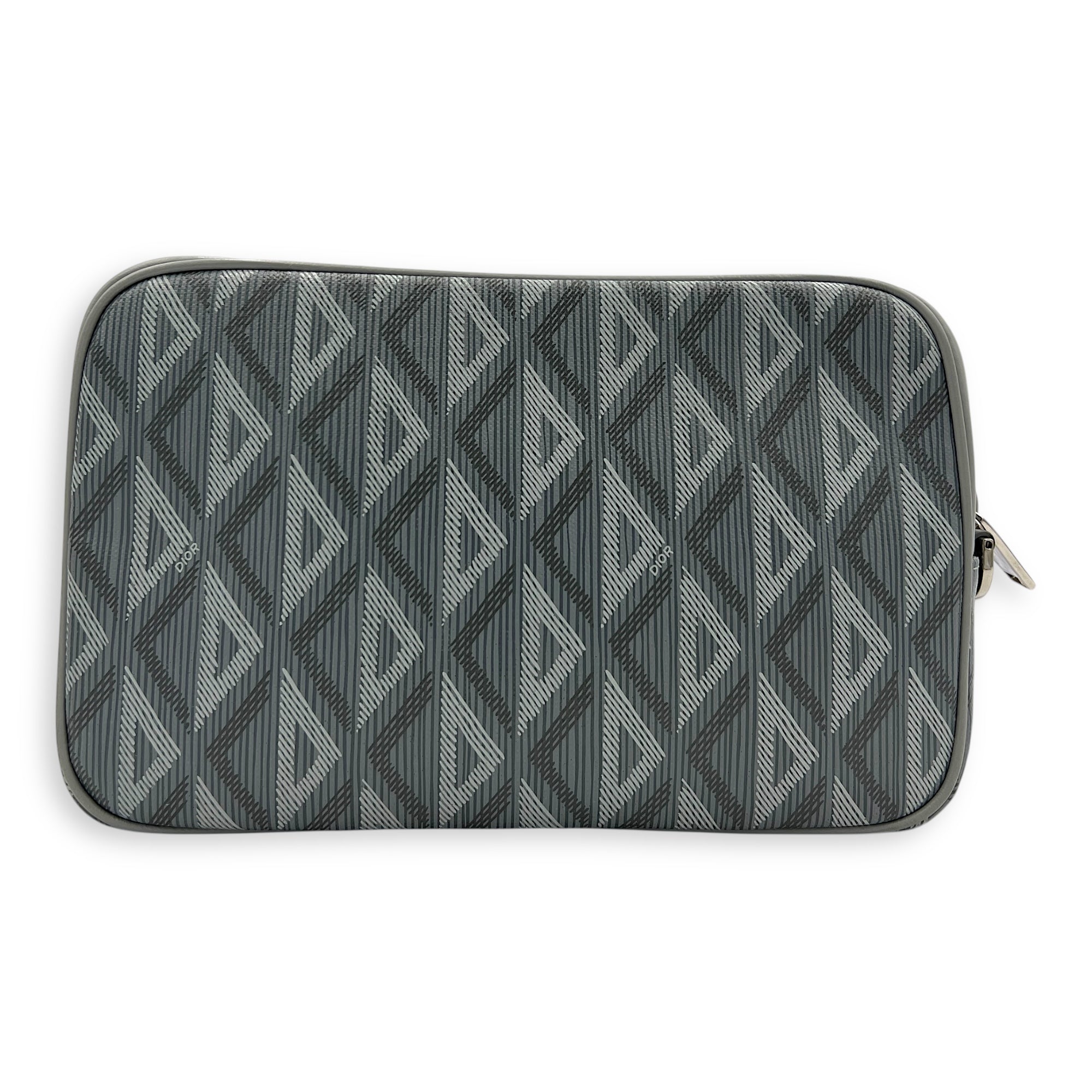 Others Clutch Grey in Calfskin, Silver hardware