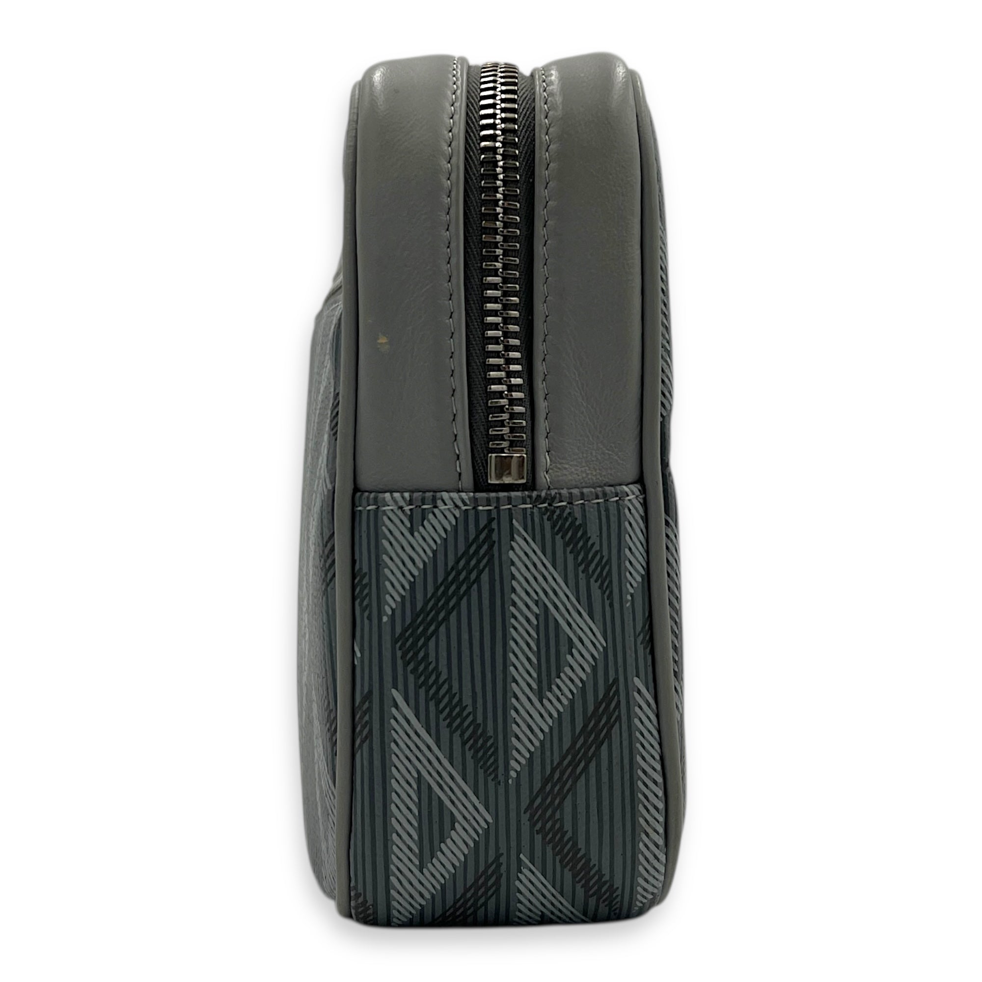 Others Clutch Grey in Calfskin, Silver hardware