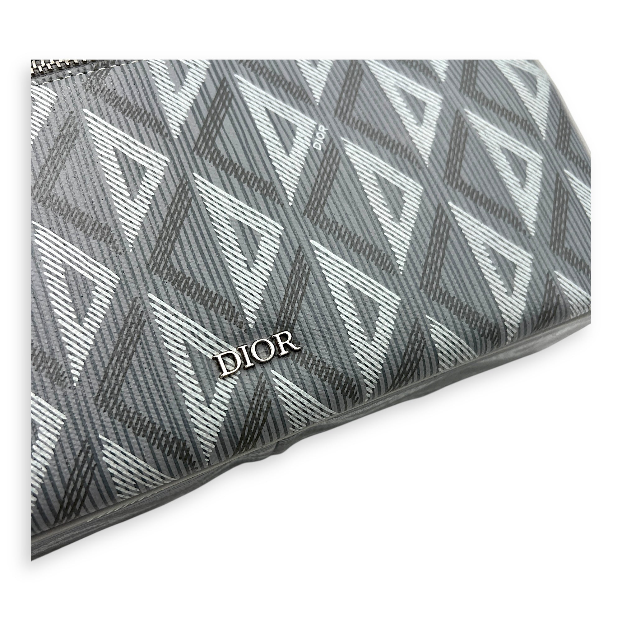 Others Clutch Grey in Calfskin, Silver hardware