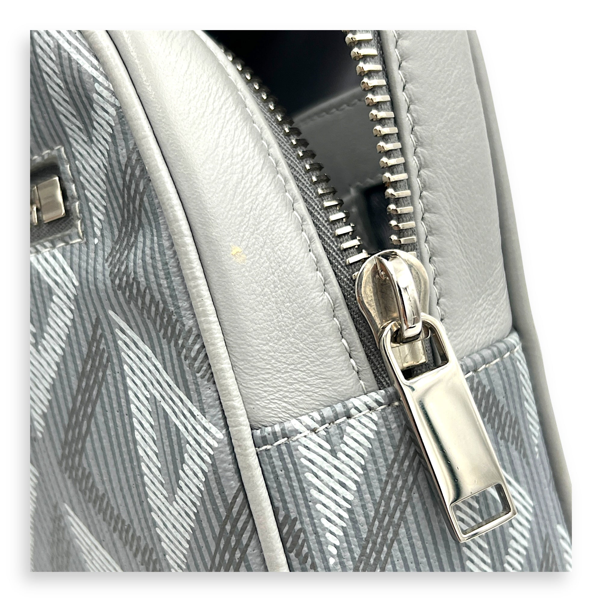 Others Clutch Grey in Calfskin, Silver hardware