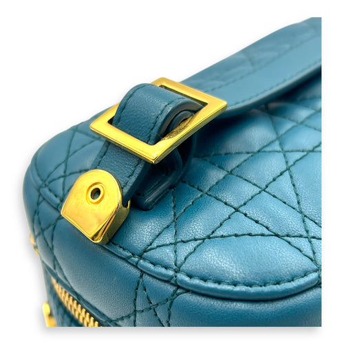 Vanity Cannage Crossbody Bag in Lambskin, Gold hardware