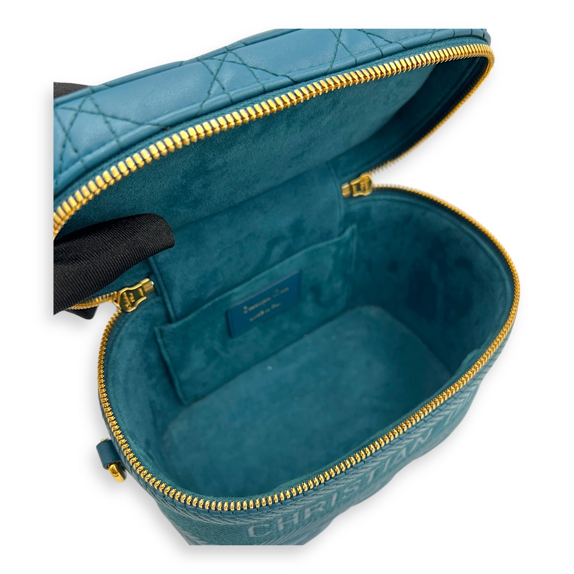 Vanity Cannage Crossbody Bag in Lambskin, Gold hardware