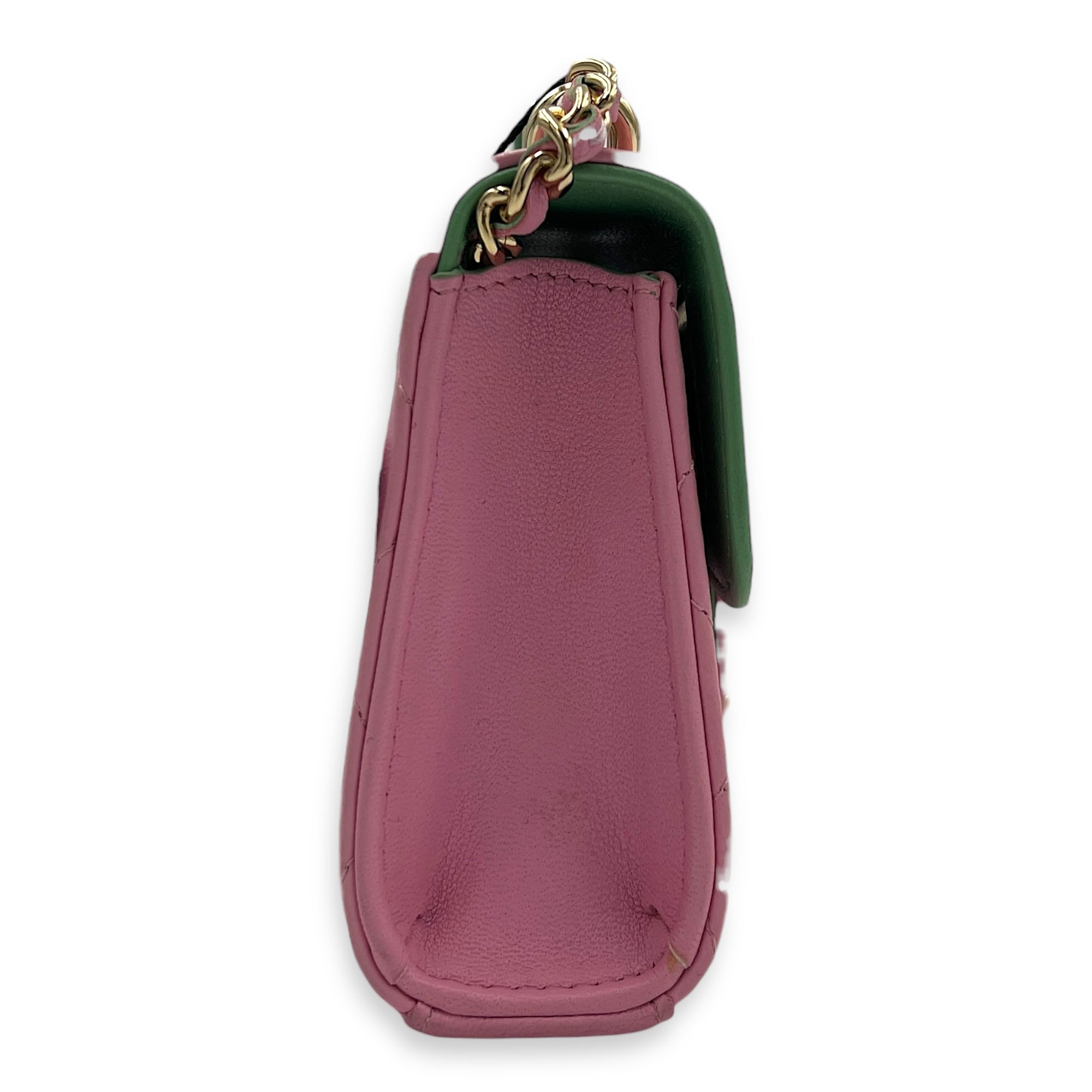 CC Top Handle Bag Pink in Lambskin, Gold hardware