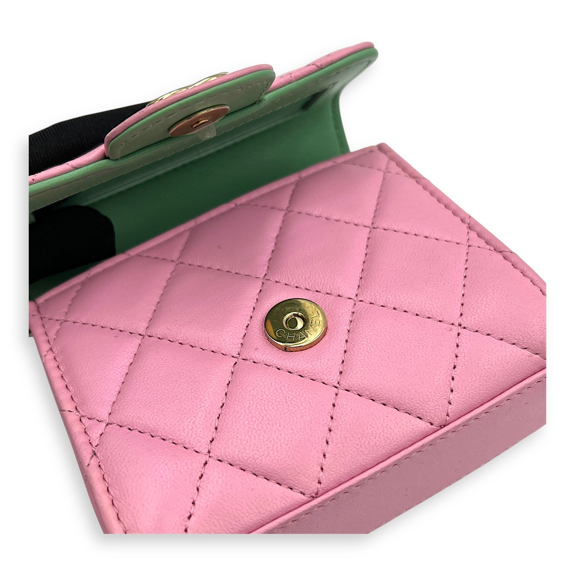 CC Top Handle Bag Pink in Lambskin, Gold hardware