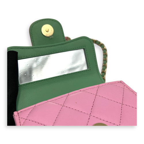 CC Top Handle Bag Pink in Lambskin, Gold hardware