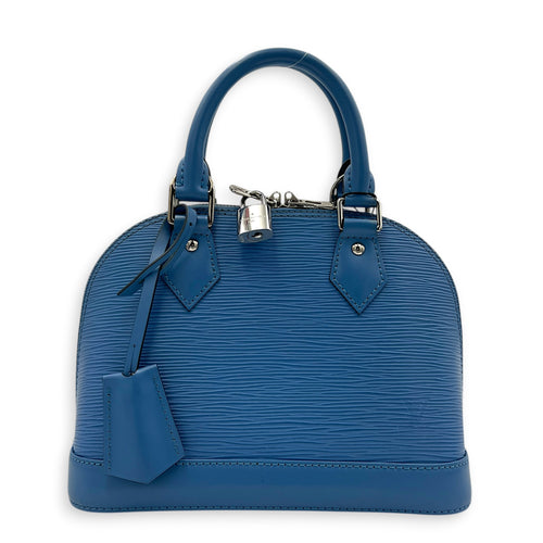 Alma Top Handle Bag BB Blue in Epi Leather, Silver hardware