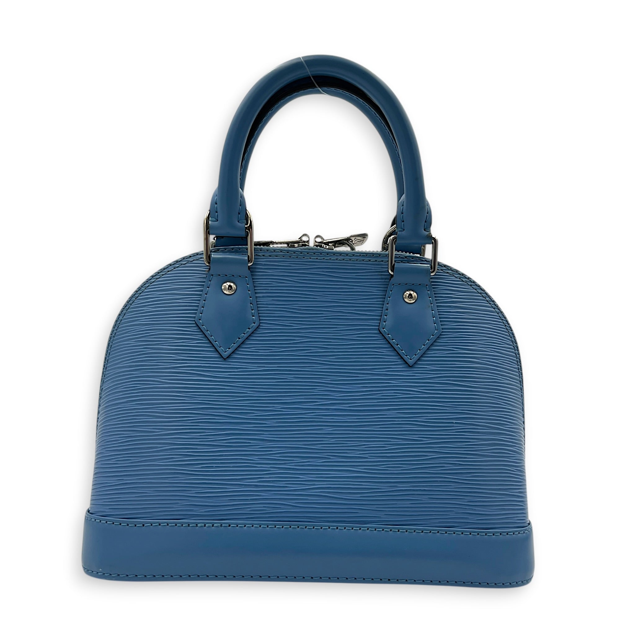 Alma Top Handle Bag BB Blue in Epi Leather, Silver hardware
