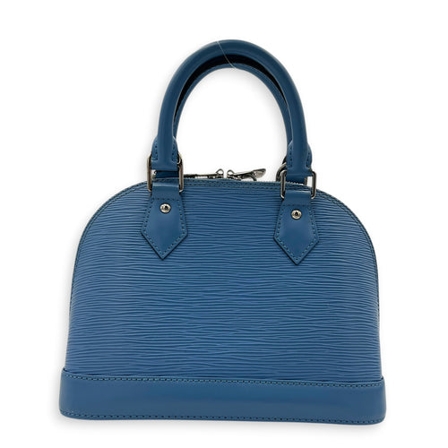 Alma Top Handle Bag BB Blue in Epi Leather, Silver hardware