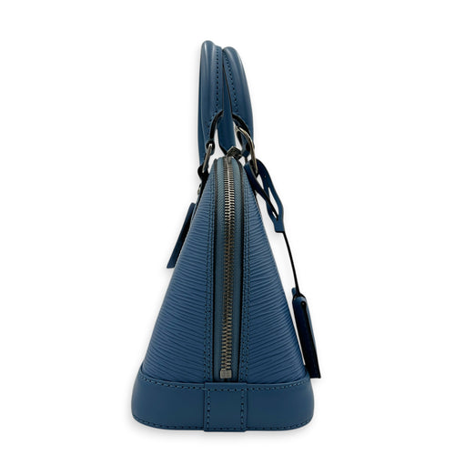 Alma Top Handle Bag BB Blue in Epi Leather, Silver hardware