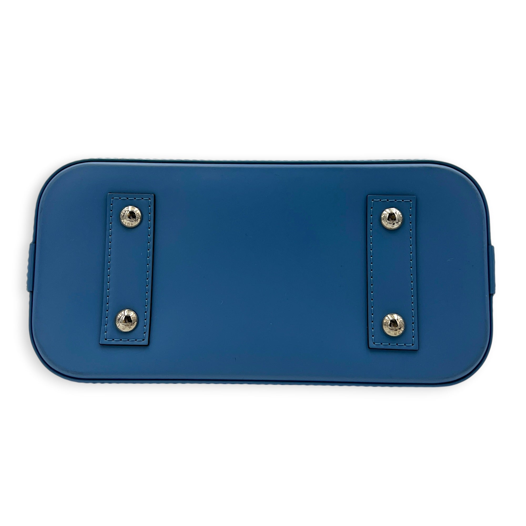 Alma Top Handle Bag BB Blue in Epi Leather, Silver hardware