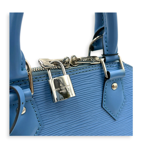 Alma Top Handle Bag BB Blue in Epi Leather, Silver hardware