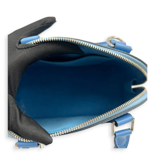 Alma Top Handle Bag BB Blue in Epi Leather, Silver hardware
